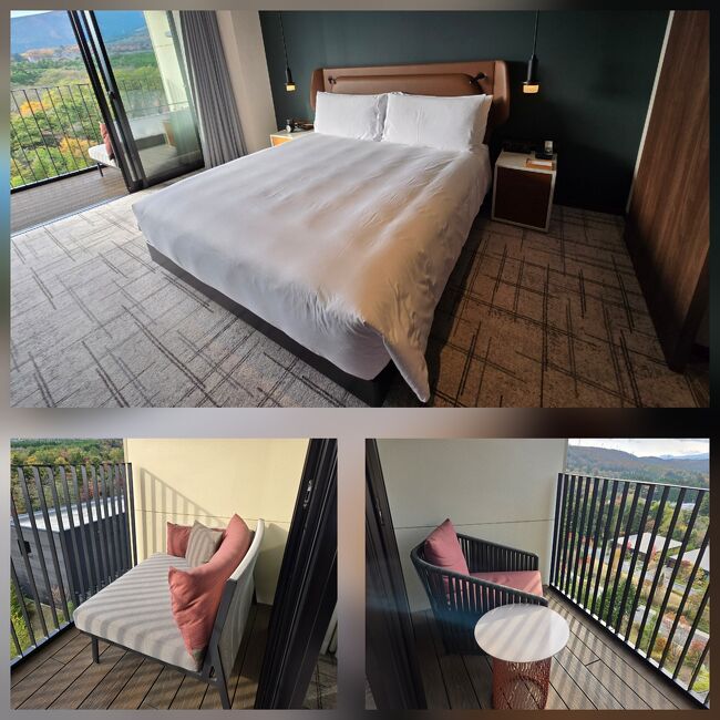 ツインが満室で、キングでした。<br />バルコニーにはソファーがあります。<br />カーテンはボタンで自動的に開閉します。