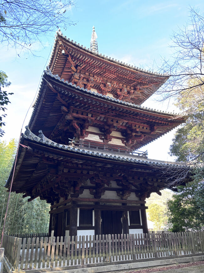 東塔 [国宝]<br /><br />全部で2時間ほどの散策になりました。とてもいいところでした。ただ・・・拝観料の合計が2,000円になってしまいました。他にも拝観料が必要な場所があり、そこには入りませんでした。當麻寺全体で1,000円程度にしていただけるとありがたいですね。(^-^;