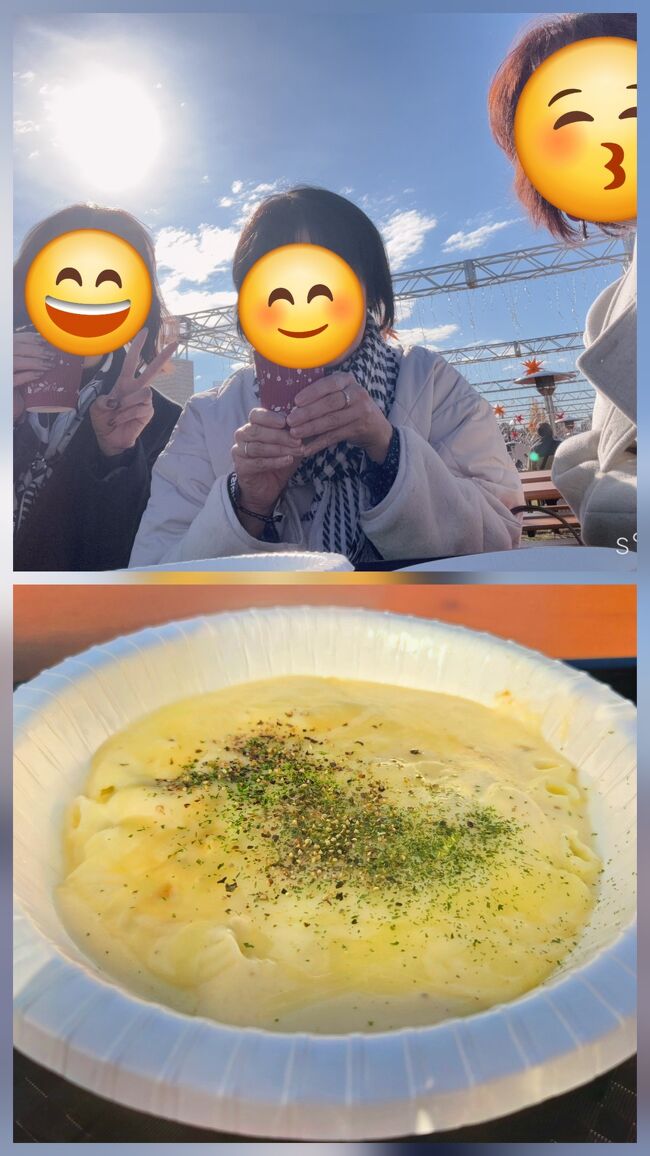 さらに、グリューワインと、<br />ポルチーニ茸のチーズシュペッツレ。<br />ドイツ南部の郷土料理ですって。<br />美味しくいただきました！