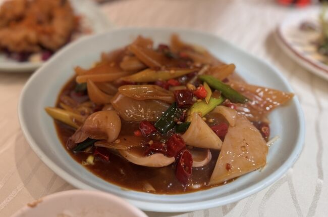 イカと野菜のオイスターソース炒め。<br />