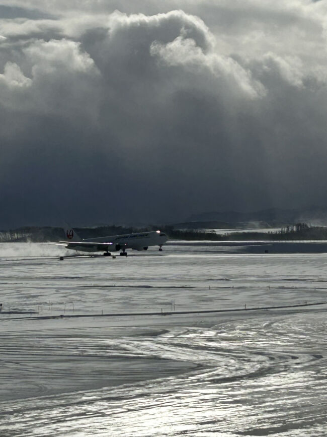 さらに冬だからこそ見えるものがコチラ(゜_゜)。<br />私の乗っている飛行機が旭川空港へ着陸(・_・)…。
