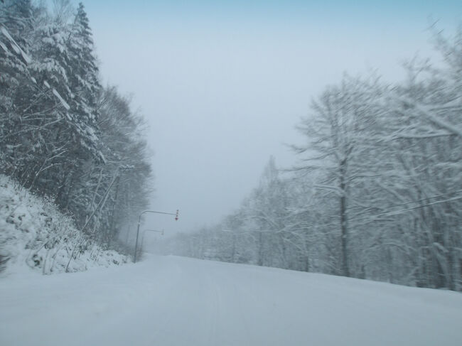 雪で積もって走れるのか「？」な道をズンズン行き…、
