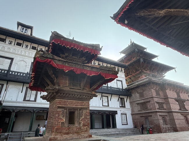 白い壁の建物はHANUMAN DHOKA(旧王宮)で現在は博物館、昨年中は見ました
