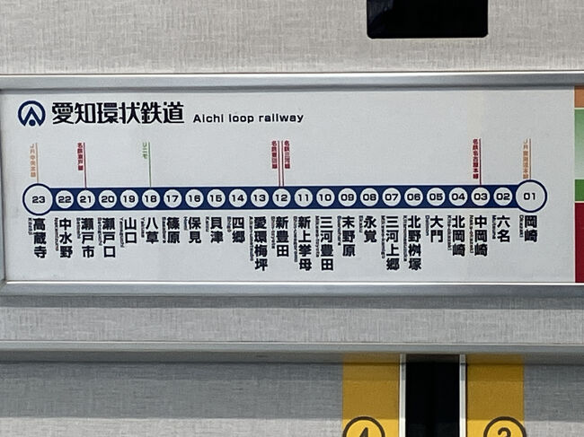 愛環の車内路線図。