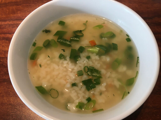 軽く雑炊の朝食