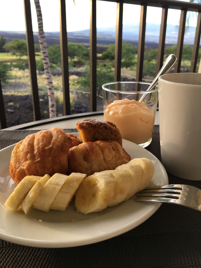 ラナイで朝食