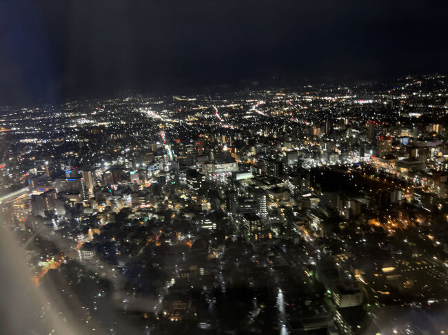 　すっかり暗くなり富山市上空