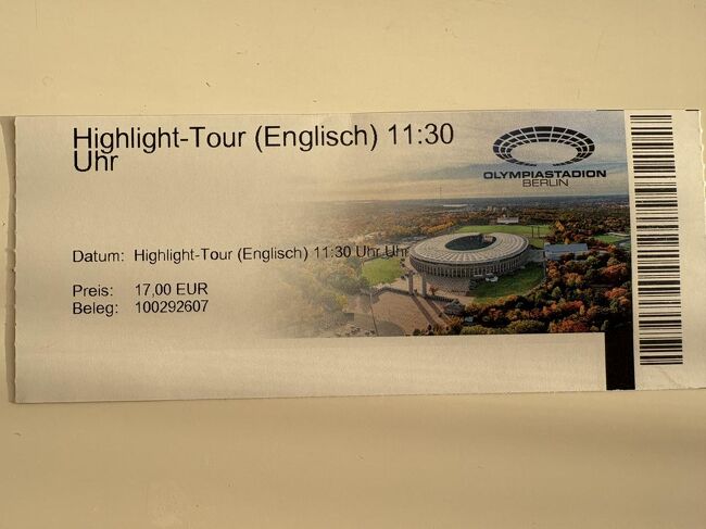 オリンピック・スタジアムツアーのチケットです。
