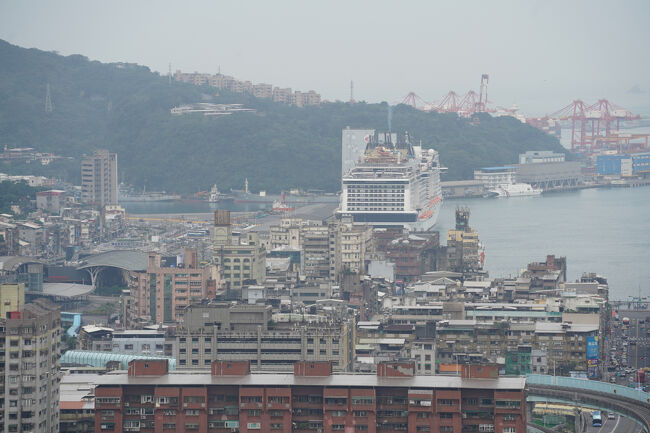 西岸のフェリーターミナル、なんだか様子がちゃうような…かなり巨大な船が居てますね。クルーズ船？