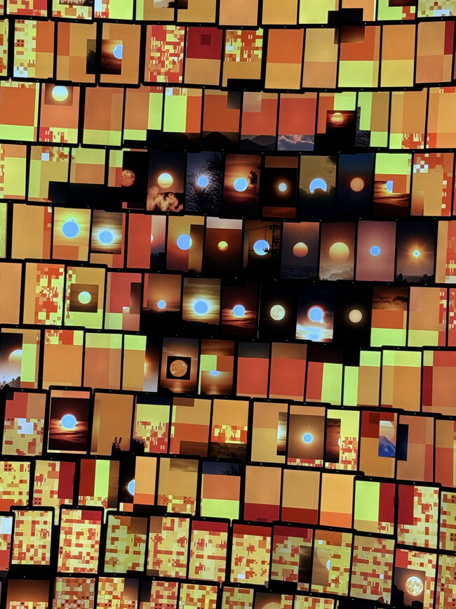 様々な場所から撮影された太陽の写真がたくさん