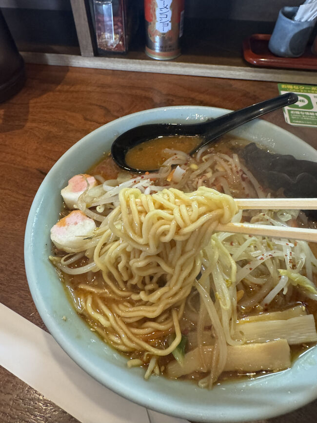 こちらも加水少な目の麺<br />辛めのラーメンが売りです