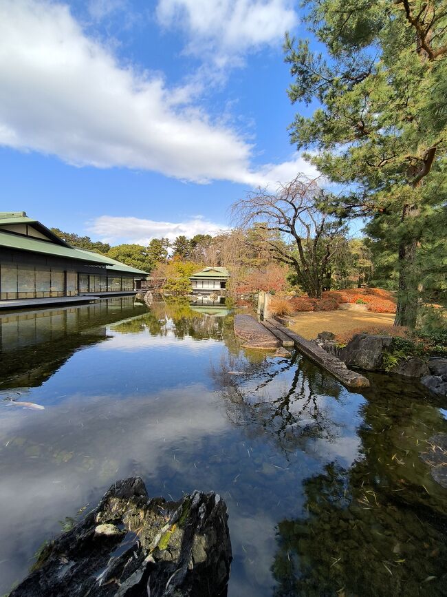 朝は小雨が降っていましたが<br />スッキリ晴れて風もなく池に空が映って美しいです