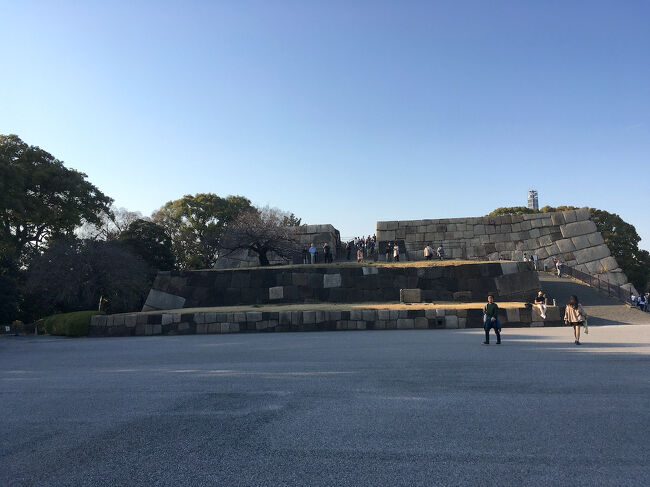 東御苑の中には江戸城の本丸跡があり、現在では芝生の広場になっています。<br />近くに天守台の跡地もあり、現在では石垣のみが残っています。<br />