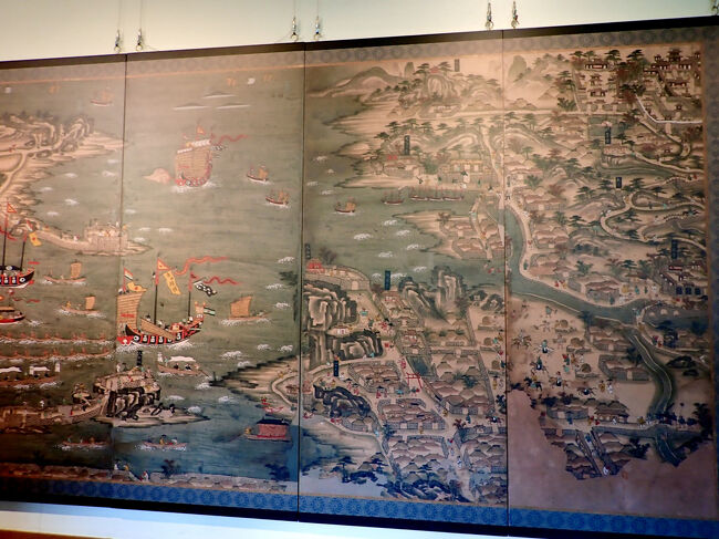 中国への交易船や薩摩からの船、塩作りの様子も描かれてありました。