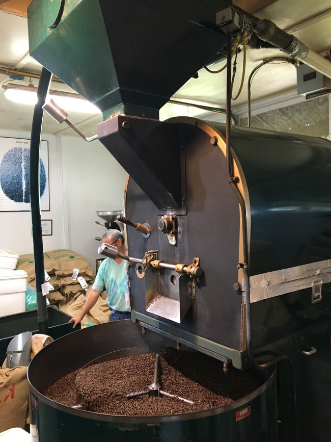 大きな焙煎機