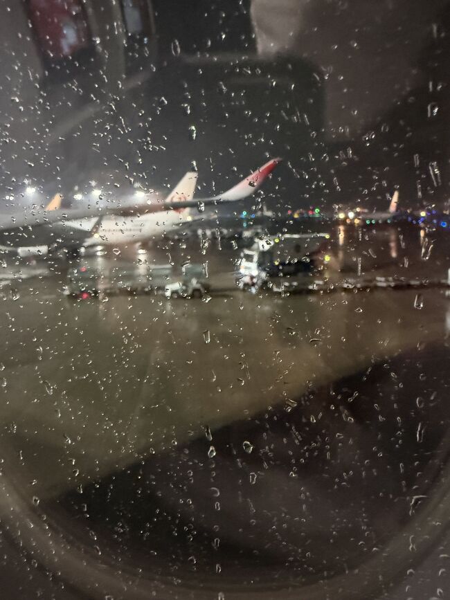 羽田は土砂降り中でした。<br />着陸に北風に向かうためか、<br />房総半島から随分回り込んでいました。<br />雨雲が低く地上がよく見えたのは、海ほたるからでした。<br />25分遅れから始まり、30分遅れになり、<br />実際の到着は40分遅れでした。<br />駐機場に行くのにも渋滞で着陸から10分以上かかりました。<br />6月の羽田新千歳往復から4回乗って、<br />3回の遅延です。<br />90分30分40分と平均53分の遅延です。<br />最初の謎の90分はひどいですが、<br />機材到着の遅れが多すぎですね。<br />土曜日の夕方羽田に向かう便は空席が多いのは知っていましたが、<br />それでも困ったものです。<br />帰りの時間に余裕を持って予約するしかないですね。<br />ちなみにこの後ＪＲも20分遅れが発生していました。