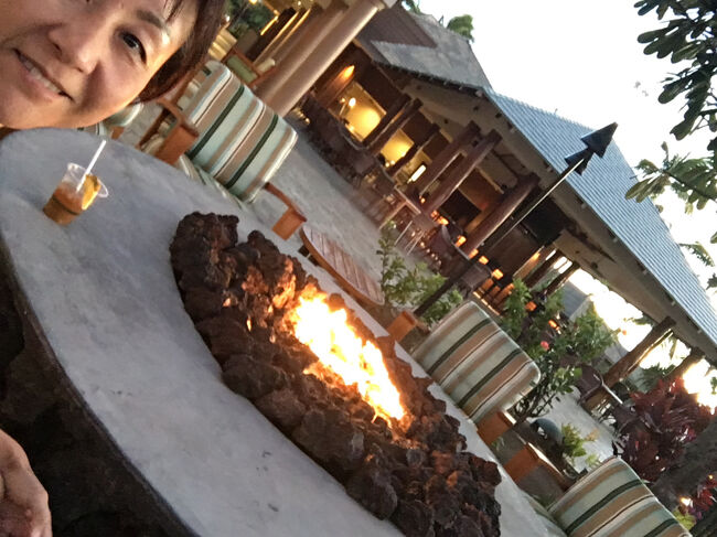 ファイヤーピットでヌクヌク