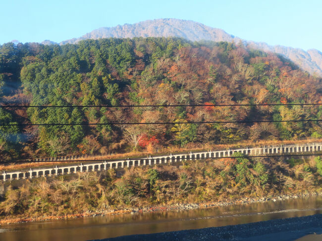 しばらく山あいを通った後は、左側に富士川の流れを見ながらおおむね北へ進んで行きます。