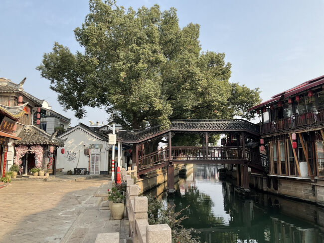 廊橋が見えて来た～<br />朱家角で、たったひとつしかない木造橋