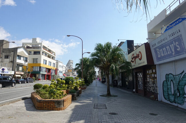 　その名の通り、嘉手納の米軍基地の第２ゲートに伸びる大通りです。<br />　よく見れば、看板はほとんどが英語のみ。国道５８号線沿いでも目立っていたけど、ここは密度が違います。