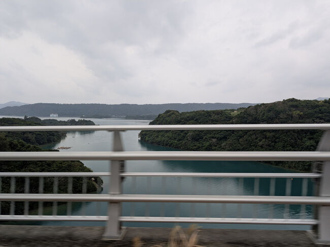 南下の途中に立ち寄ったワルミ大橋。<br />ここから見下ろす『ワルミ海峡』の深いエメラルドグリーンはまさに絶景のはずなんですが、あいにくの雨により絶景は拝めず…