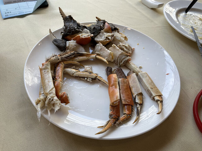 手足も食べやすく剥いてくれました<br />蟹酢と紹興酒、好きな方に付けて食べるようにと<br /><br />上海蟹はズワイとかタラバと違って、身が少ないので、卵や蟹味噌、白子を楽しむものだと理解しました(^_^)