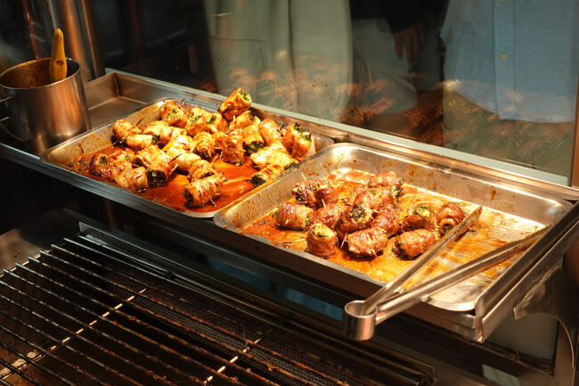 焼けてる肉捲。