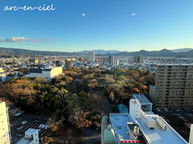 晩秋の楽寿園を見下ろすことができました。