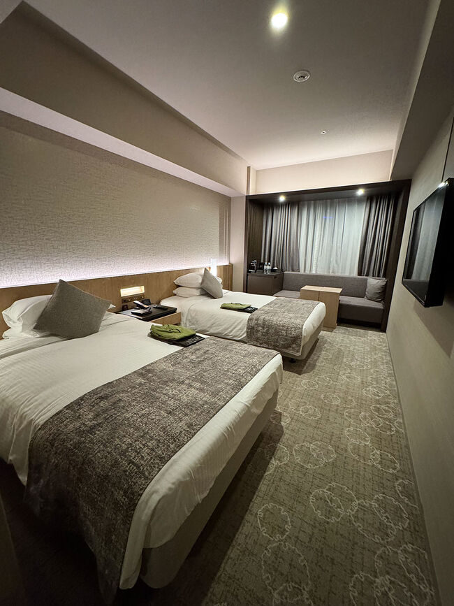 ワンハーモニー会員向けのアップグレード券を使って<br />モデレートツインからスーペリアツインにアップグレード。