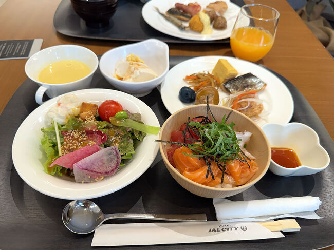 海鮮丼はマグロ、サーモン、イカでした。