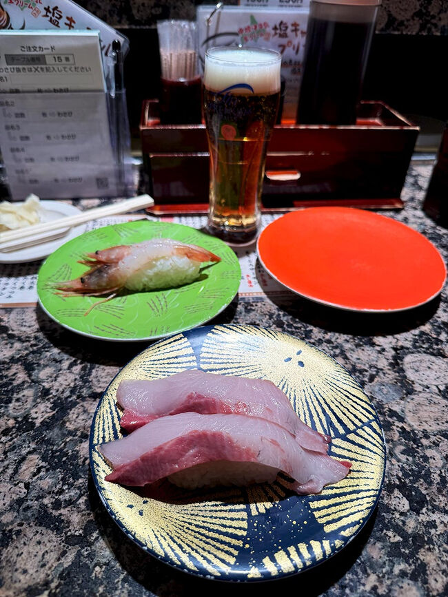 寒ぶりと新子ぼたん海老。